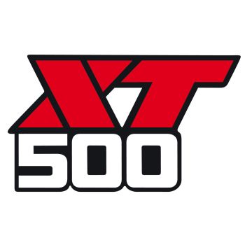 Emblème de réservoir 'XT500' noir/rouge/blanc, pièce