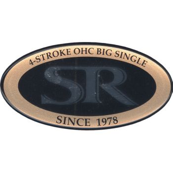 Emblème '4 Stroke OHC Big Single' 'Since 1978' or/chrome/noir, pièce