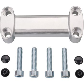 Handlebar Grip 'Sporty', polished aluminium, incl. 4 pcs. fixing screws + 4 pcs. black cover caps