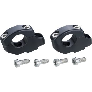 Handlebar Riser +28 mm and 16mm Offset, 28,6mm handlebar clamp brackets - spacer brackets, aluminium black (with Part Certificate)