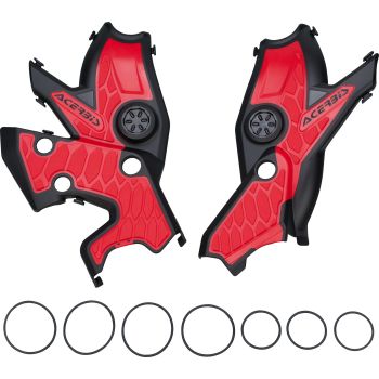 ACERBIS Frame Protection X-GRIP T700, black/red, plastic