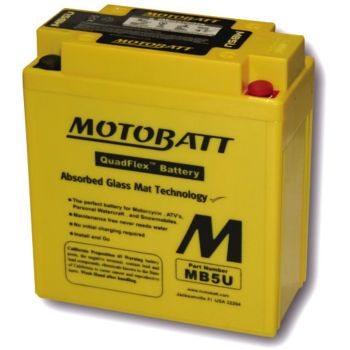 AGM-Battery MOTOBATT 12V, maintenance-free filled, leak-proof due to AGM technology (glass fibre fleece), type YB5L-B/12N5-3B