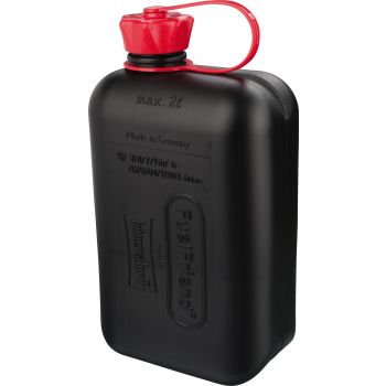 Jerricane de 2 litres, noir, taille env. 27x15x8cm, 100% étanche, compatible pistolet distributeur de station (Hünersdorff)