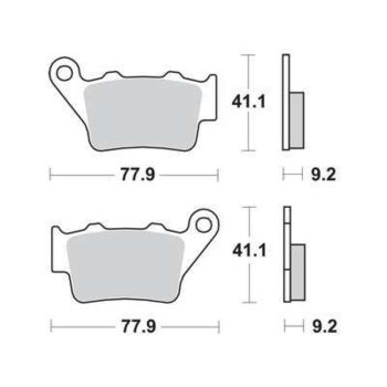 Jeu de plaquettes de frein arrière LUCAS/TRW, la paire, pour étrier BREMBO (TT600, comparer avec illustration! Alternative: art. 11114