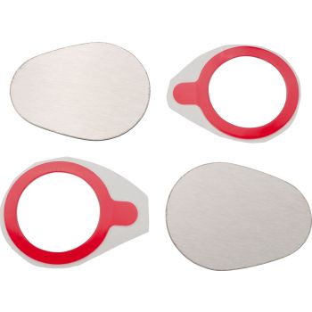 Stainless Steel Covers / Dummy Caps for original turn signal mounting in the headlight bracket, 1 pair, incl. adhesive pads