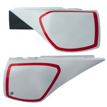 Plaques latérales TT600, blanc, la paire, adaptable. TT600-'92 (PAS Belgarda ou TT/E+R)