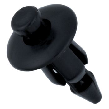 Cheville plastique noire, réutilisable, diam. 12mm, axe 4.7mm, pièce