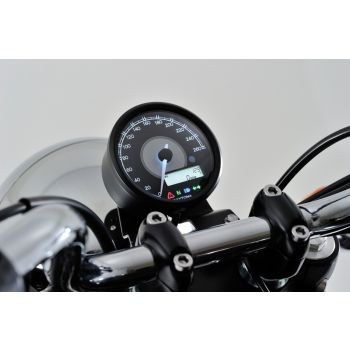 'Velona' Multi-Function Speedo-/Tachometer, Digital/Analogue, Diameter 80mm, 4 Pilot Lights, LC-Display,'E'-Approved