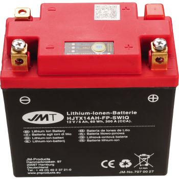 Batterie au lithium HJTX14AH-FP 12V 48Wh, voyant témoin de charge, poids seulement 1.1kg! (remplace YB14L-A2,YB14L-2)