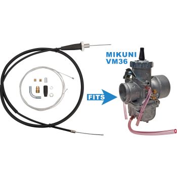 Kit de confection de câble d'accélérateur sur mesure, coude de 100° avec vis de réglage, embouts, 2 cables int.