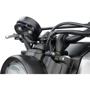 Speedometer Bracket for Genuine Yamaha OEM Speedo, aluminium black coated, speedometer position low RH