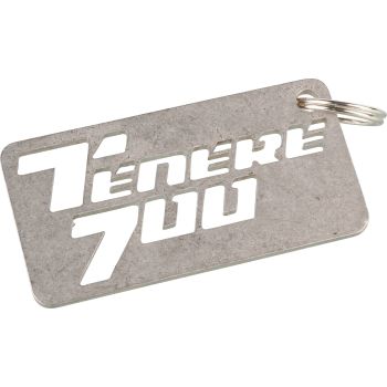 Porte clé 'Ténéré 700', taille 55x28mm, inox de 2mm d'épaisseur, avec anneau