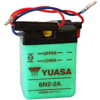 Batterie YUASA 6V (6N2A) (pour montage sur TT600, les cosses doivent être modifiées). Livrée SANS acide