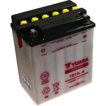 Batterie YUASA 12V (YB14L-A), alternative à art. 40056. Livrée SANS acide