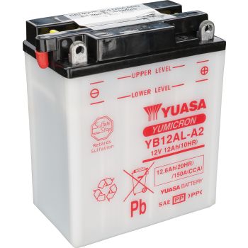 Batterie YUASA 12V (YB12AL-A2), alternative à art. 40053. Livrée SANS acide