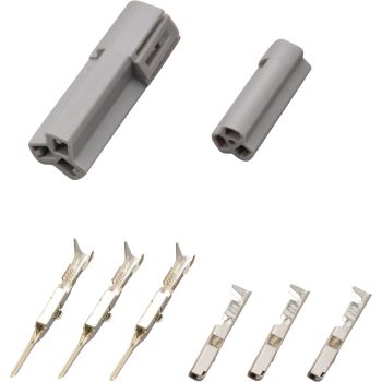 3-Pin Connector Housing incl. connectors, grey, suitable for Yamaha indicators / license plate light
