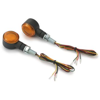 Daytona LED Indicator/Taill-/Brakelight D-Light SOL, metal housing dim. approx. LxWxH 47x25x30mm, orange glass, e-approved, M8 thread, 1 pair