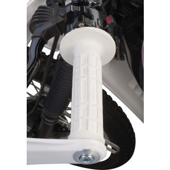 Handlebar Grips Stilmotor 'Waffle Pattern', white, New Old Stock, for 22mm handlebars, closed ends, 125mm long, 60mm end diameter, left/right, 1 pair