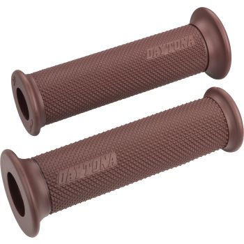 Handlebar Grip Daytona 'D-Base', brown, for 22mm handlebars, open ends, 1 pair