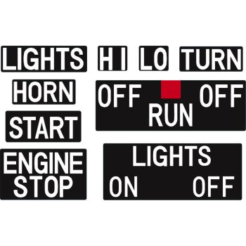 Handlebar Switch Labelling Set, suitable for left and right original switch housings, abrasion-resistant, covered with protective film