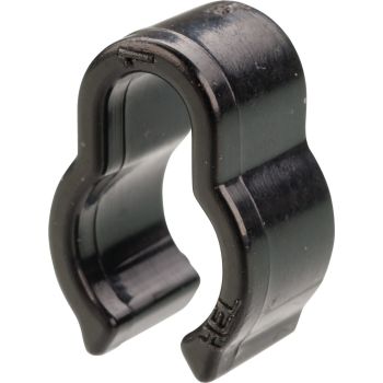 Brake Line Clip, attaches a cable (ABS, speedo, indicators etc.) along a brake line/cable, black plastic, 1 pc.