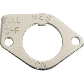 Fuel Petcock Front Panel, chrome-plated, suitable for item 50047