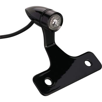 Feu arrière (mini) à LED KEDO 'Bullit', noir avec support en alu noir, complet, homologué