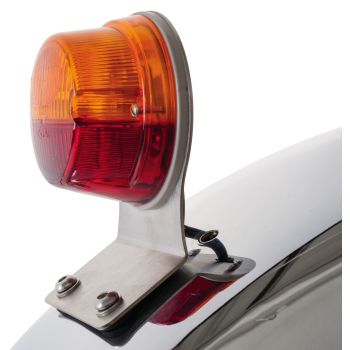 Feu arrière Hella Classic avec support en acier inoxydable, sans feu de plaque d'immatriculation, adapté à l'article 63020+63021, avec rapport du TÜV