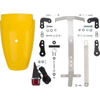 Kit arrière complet avec garde-boue plastique TT 'Competition Yellow', feu arrière, supports clignotants et immatriculation (art. 50097 conseillé)