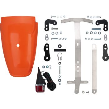 Kit arrière complet avec garde-boue plastique TT 'El Toro Orange', feu arrière, supports clignotants et immatriculation (art. 50097 conseillé)