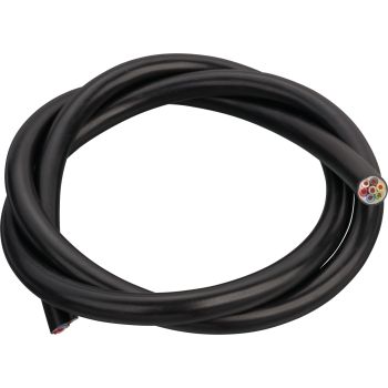 Câble électrique à 7 pôles de 1.5mm², 1 mètre, caoutchouc souple et durable. Diam. ext. 11mm, noir