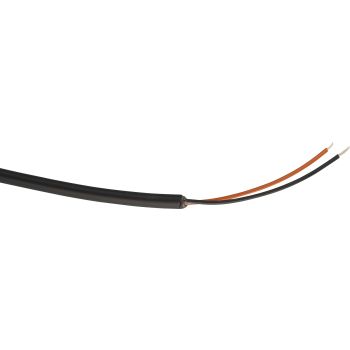 Cable électrique, 1 mètre, 2 poles, 0.22mm², codage couleur (gaine noire en PVC)