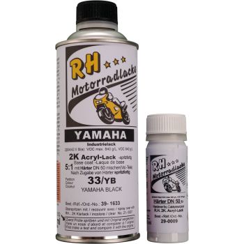 Peinture Sans vernis YAMAHA Black (YB), 375ml, mono-composant prêt à l'emploi