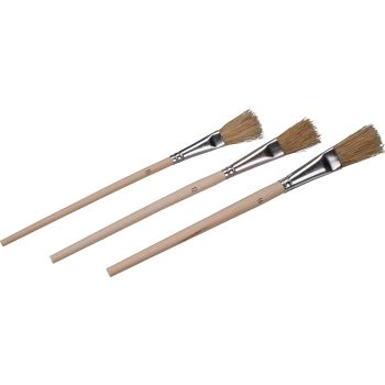 Jeu de 3 pinceaux, taille: 10, 12, 14mm, manche bois