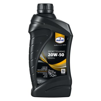 Huile minérale moto 4T Eurol, 20W50, 1 litre, spécification API SG, JASO MA2