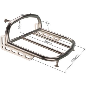 Mini Luggage Rack, 12 mm stainless steel tube raw welded, dimensions luggage area approx. 235x150mm, height approx. 70mm, without mounting material