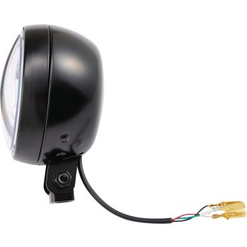 'Capsule' LED Headlight 4,5'/120mm, black, e-approved, dim. approx. 135x100mm, Angel-Eye, low beam and high beam, bottom-mount