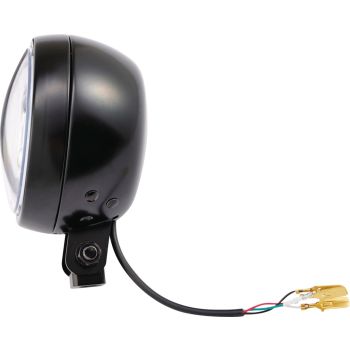 'Capsule' LED Headlight 4,5'/120mm, black, e-approved, dim. approx. 135x100mm, Angel-Eye, low beam and high beam, bottom-mount