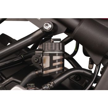 KEDO Cover for Rear Brake Fluid Reservoir, aluminium, black plastic-coated, easy-to-mount, needs no vehicle type approval