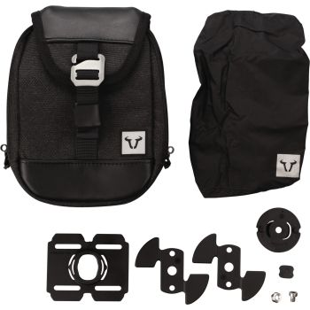 LegendGear Accessory Bag 1.5L, Black Edition, incl. T-Lock holding system, waterproof cover, size approx. 19x14x5cm
