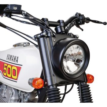 JvB-moto Headlight 'D-Track' incl. Clear Lens H4 Insert + Mounting Material (GRP unpainted)