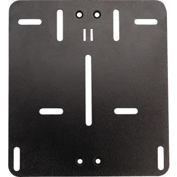 Number Plate Base Plate UNI 18x20cm, aluminium black powder coated, with reflector, licence plate light and/or rear light extendable