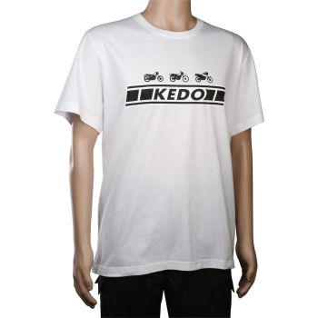 T-shirt 'KEDO', taille XXL, blanc motif noir (180g, coton), 100% coton