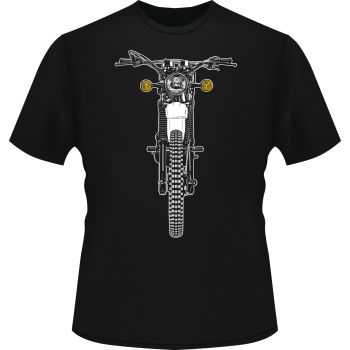 T-shirt 'XT500 frontal', noir, taille L, motif bicolore, 100% coton