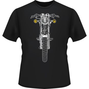 T-shirt 'SR500 frontal', noir, taille M, motif bicolore, 100% coton