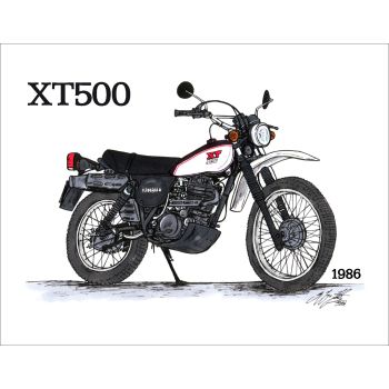 Poster by Ingo Löchert, 'XT500 1986', impression de qualité sur papier poster satiné. Taille env. 295x380mm