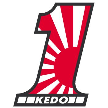Autocollant style Japon KEDO#1, env. 9.5x7.5cm, rouge/noir/blanc, pièce