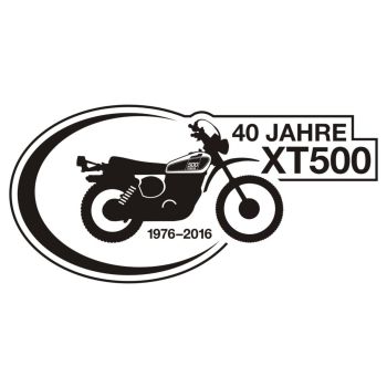 Autocollant commémoratif '40 Jahre XT500', noir, taille env. 100x50mm, pièce