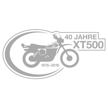 Autocollant commémoratif '40 Jahre XT500', argent, taille env. 100x50mm, pièce