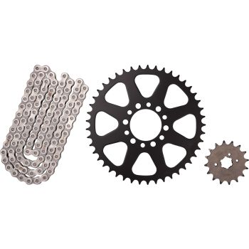Kit chaîne à joints toriques 16/45, RK520XRE, 102 maillons, ouverte avec 2 attaches (rivet, clip)